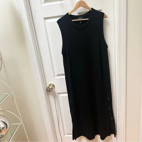 ME+EM wool cashmere sweater Dress Sleeveless Black Knit M/L - Picture 3 of 11